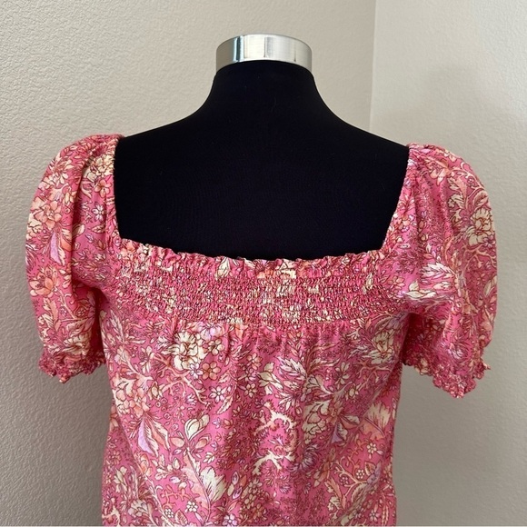 J Crew Squareneck puff-sleeve cotton-blend voile top in bouquet block print - Picture 9 of 11
